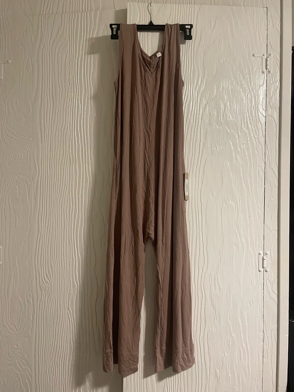 Sleeveless Wide-Leg Jumpsuit in Taupe Brown